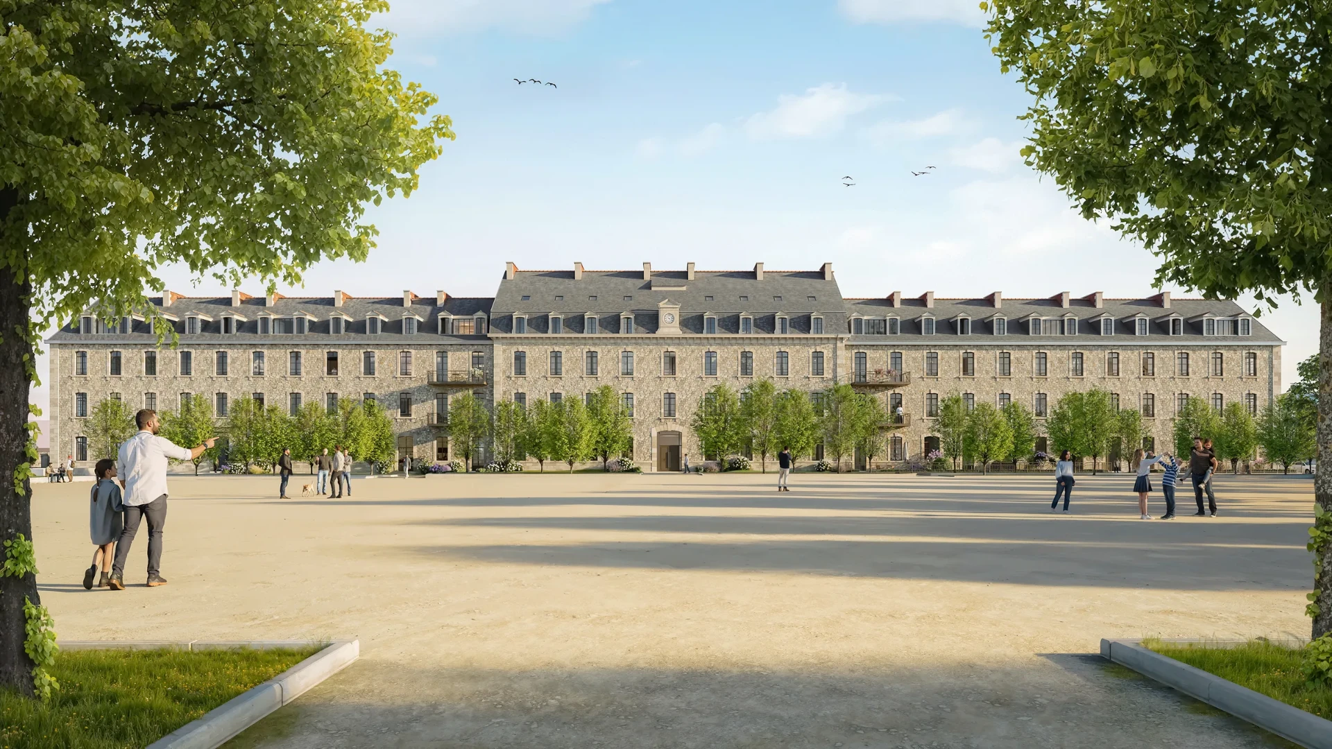 Perspective de la Caserne Beaumanoir à Dinan après restauration